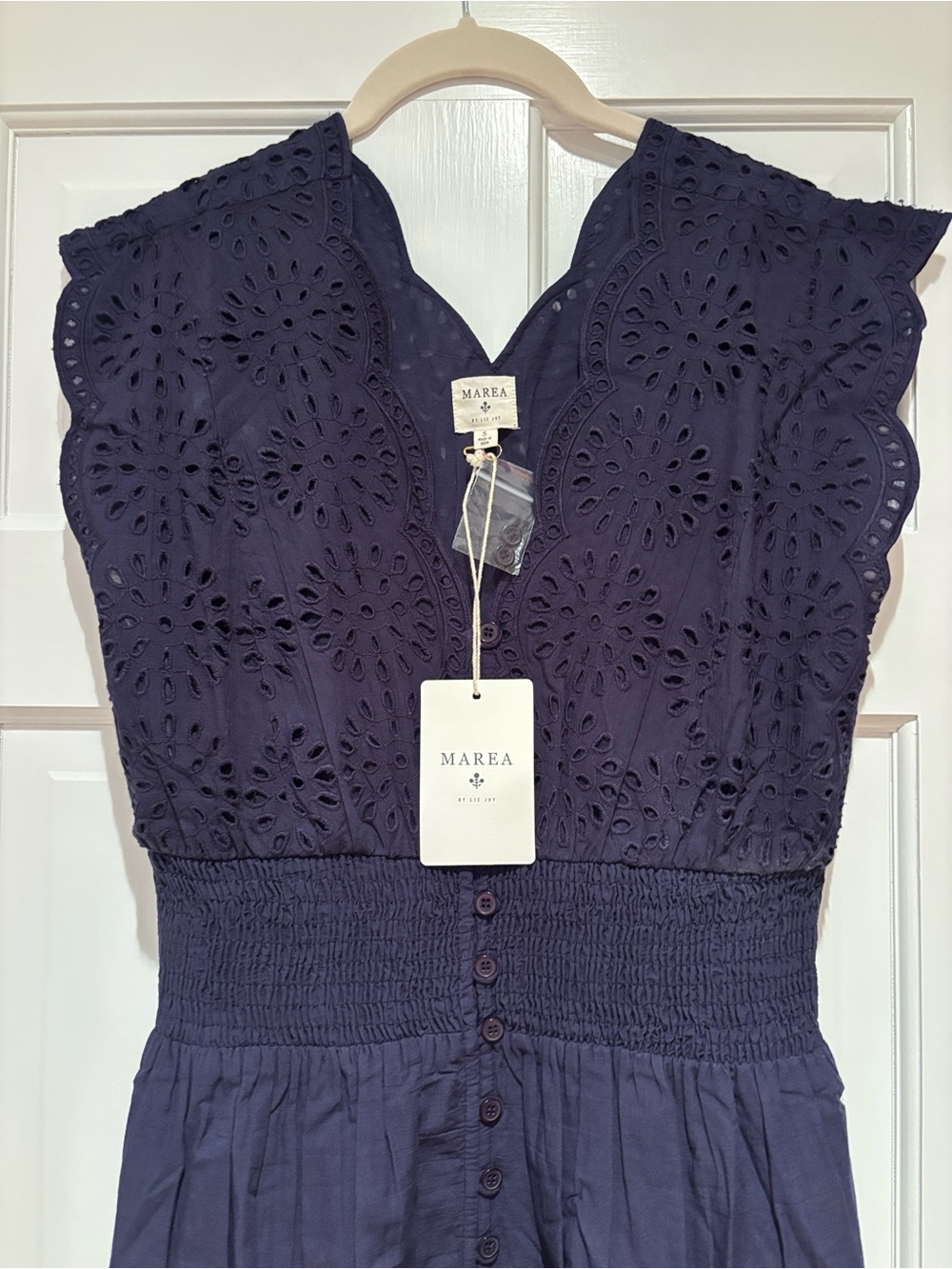 Fiona Dress in Navy Denim Eyelet, Size Small, NWT! - Picture 8 of 9